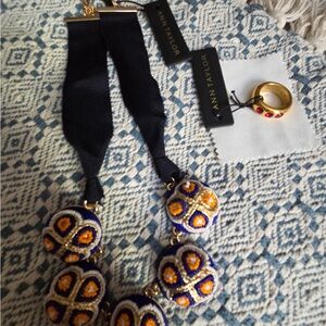 Ann Taylor Black and Gold Beaded Necklace